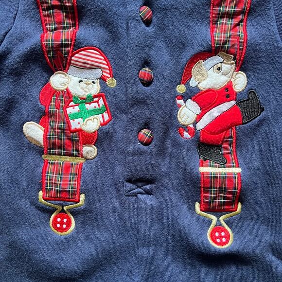 Vtg First Impressions My First Christmas One-Piece S Embroidered Holiday Winter - Picture 2 of 9